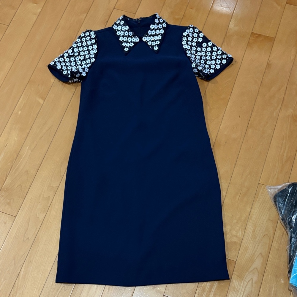 MICHAEL Michael Kors Navy Dress with Floral Accents
